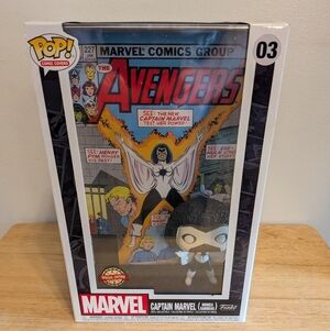 Marvel Avengers Pop! Captain Marvel with Comic Art
